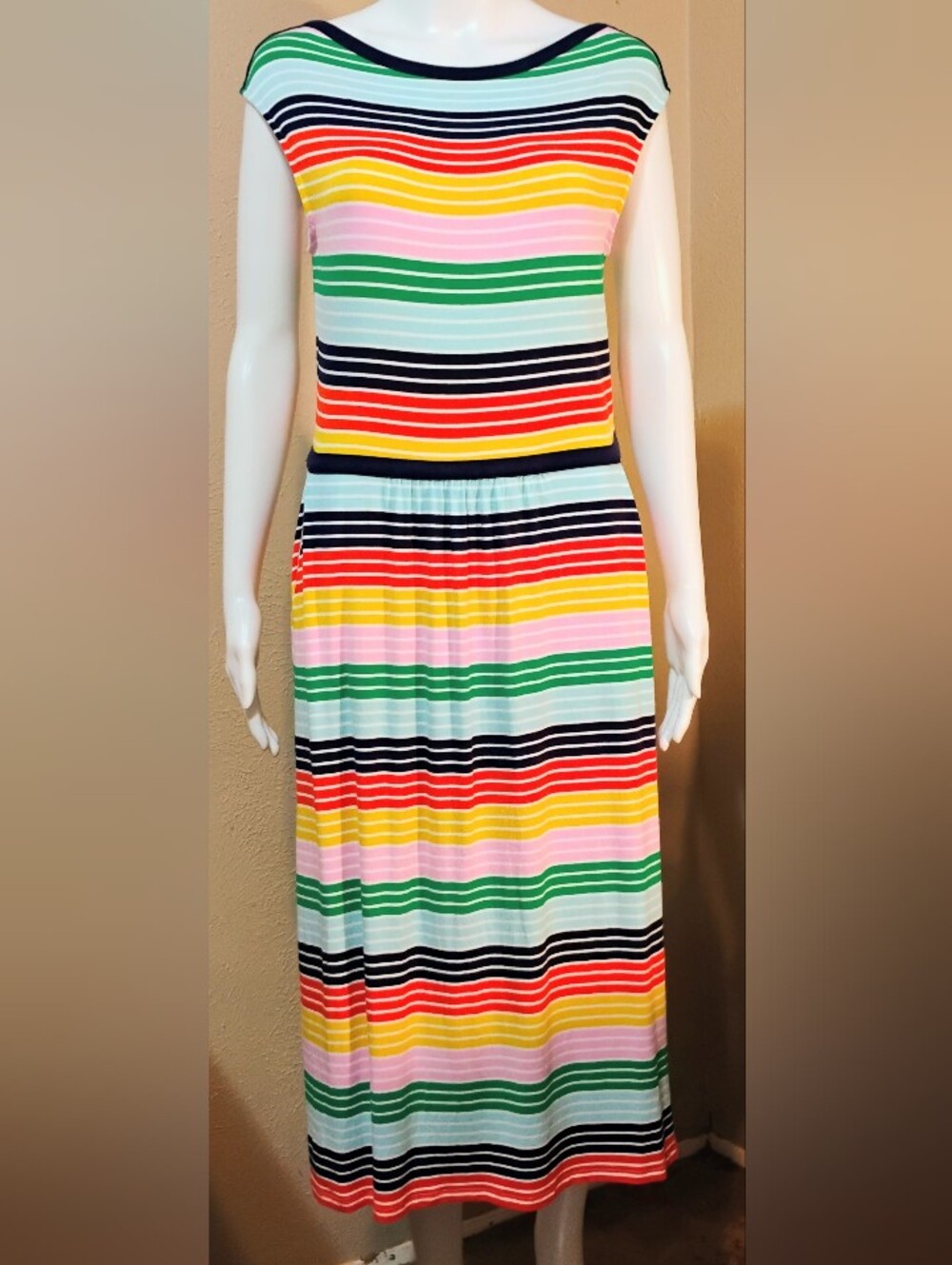 Boden Multicolored Striped Midi Dress